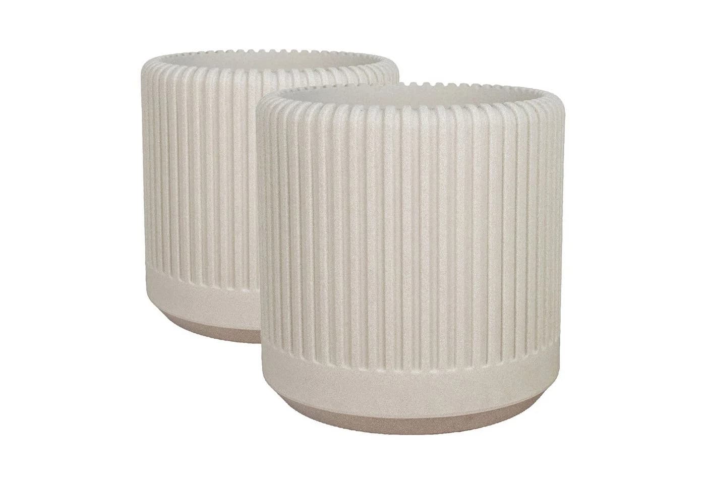 VidaAtHome.de Pflanzkübel DIONE ø 60cm - 2er Set Sandbeige
