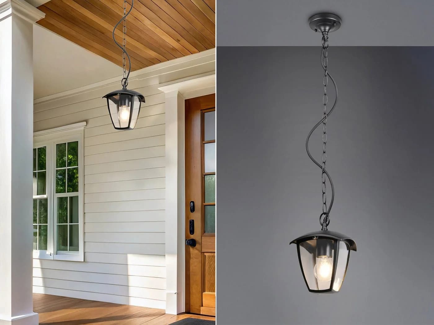TRIO Leuchten LED Außen-Deckenleuchte Schwarz Landhausstil
