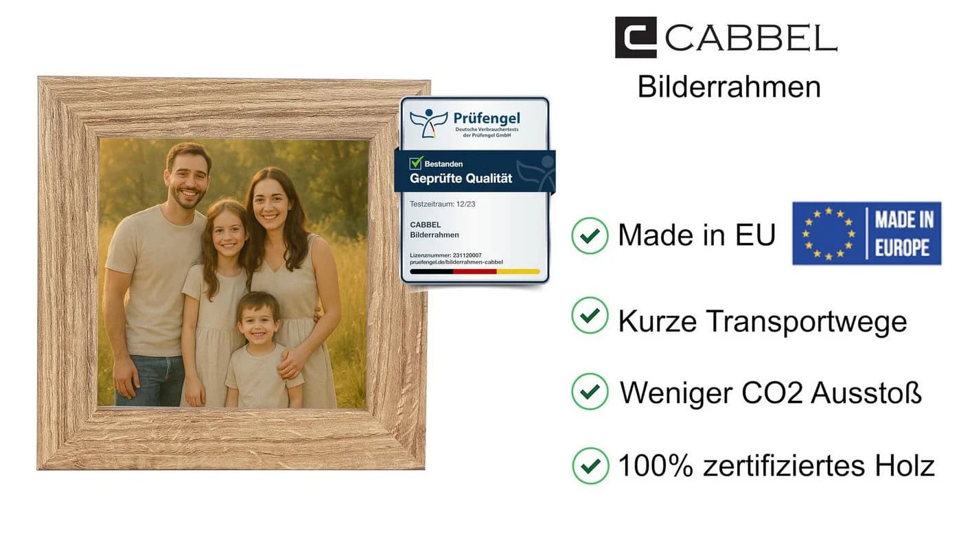 CABBEL Bilderrahmen MDF Holz 10x10 cm Modern Braun
