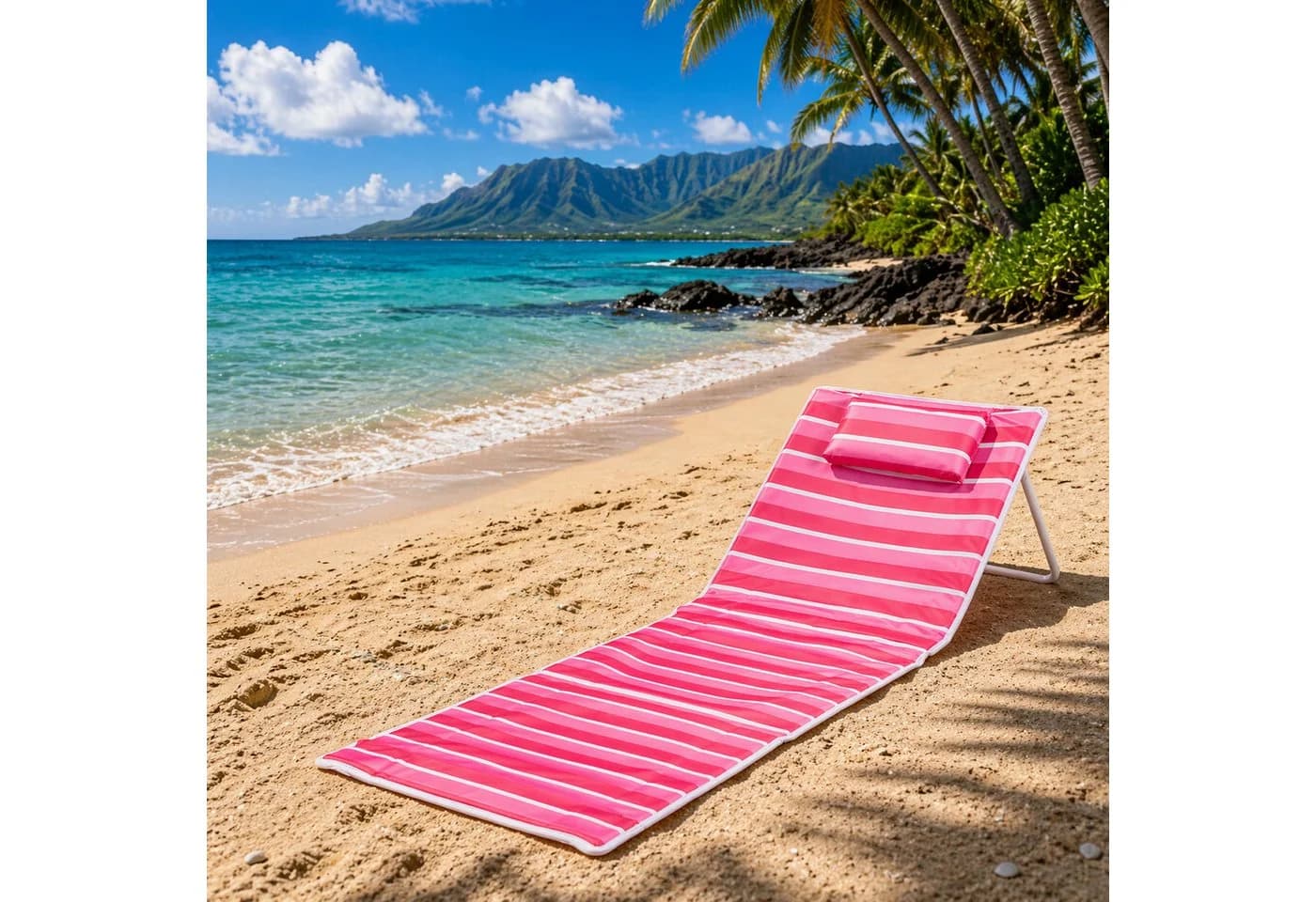 Mojawo Strandliege Rosa Faltbar mit Kissen