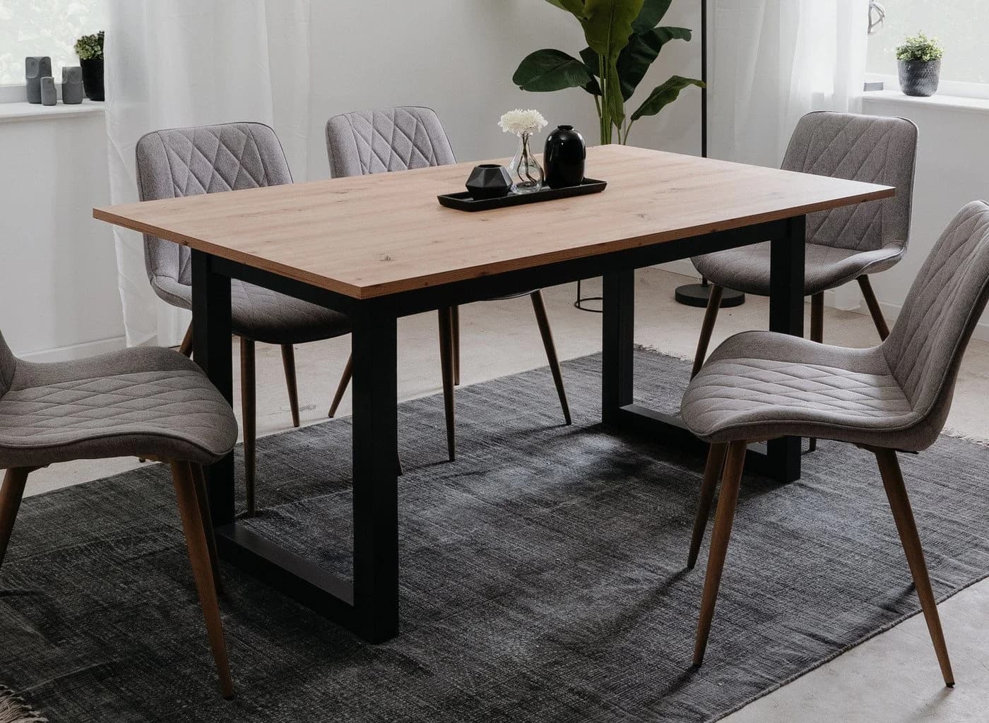 Furn.Design Esstisch Malta Ausziehbar Anthrazit Eiche