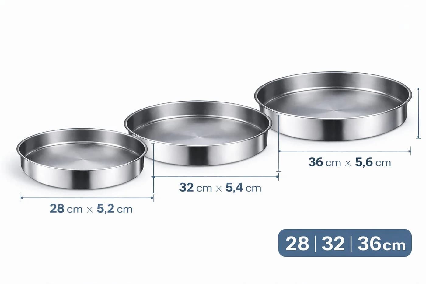 Kochmaster Platinium Edelstahl Backofenblech 3-teiliges Set Silber