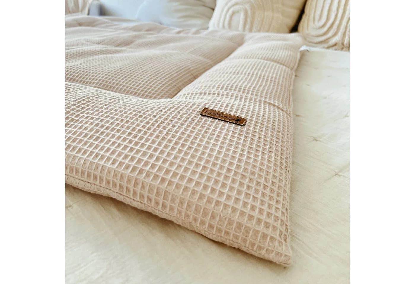 Krabbeldecke Waffel Beige, LittleANTunique