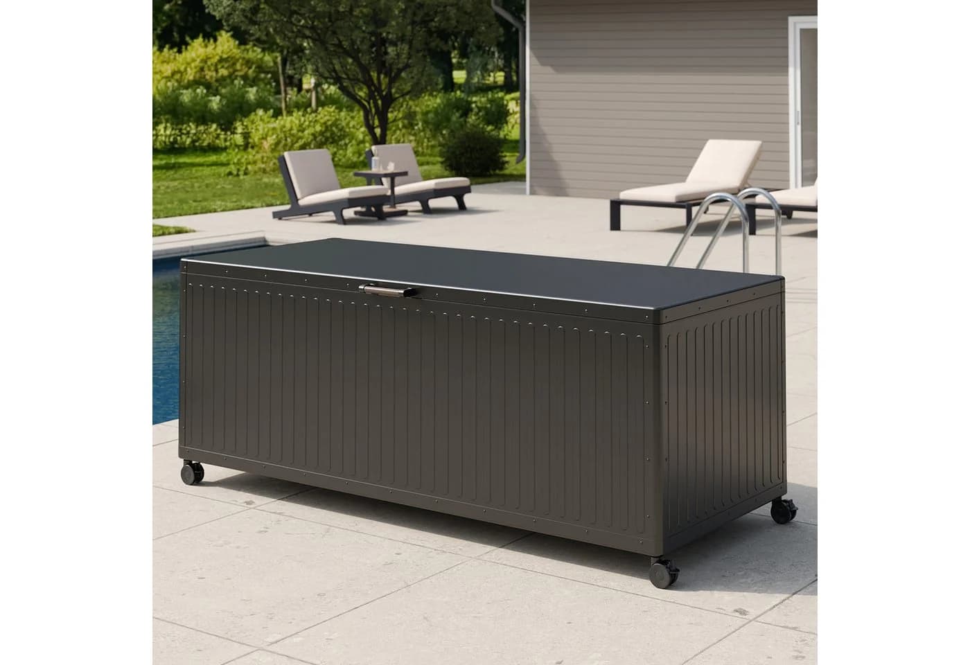 Mirador Gartenbox Aluminium Anthrazit mit Rollen & Soft-Close