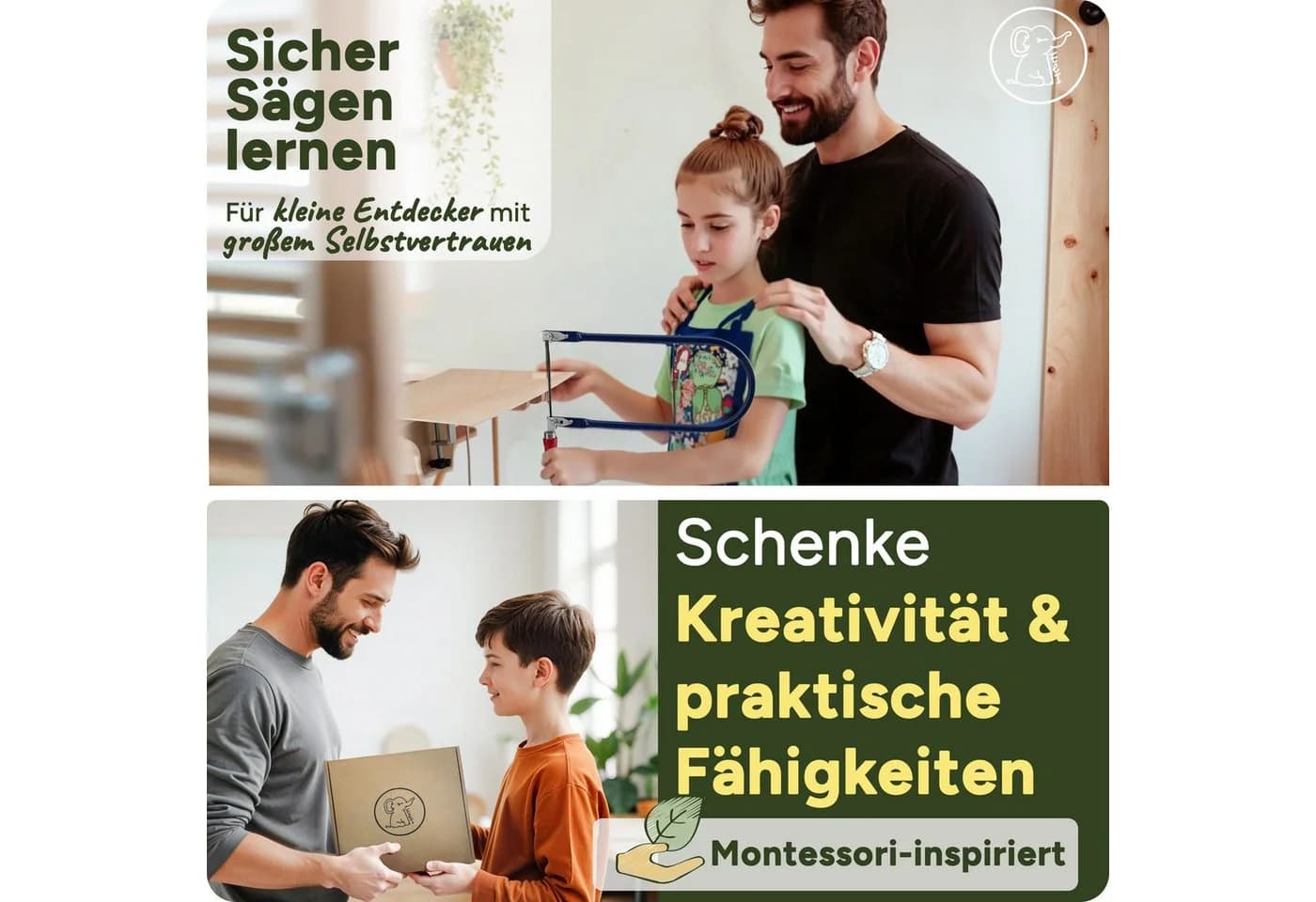 Eli Kinder-Werkzeug-Set Laubsäge 18-tlg. inkl. Holzplatten & Farbe