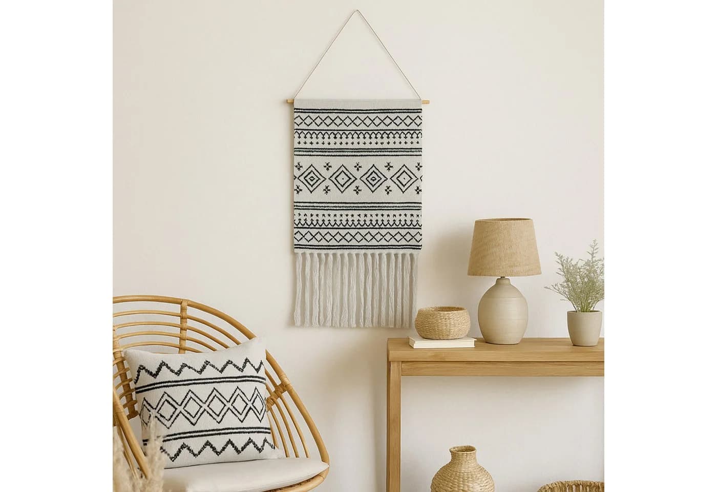 Marrakesch Orient & Mediterran Interior Wandteppich Calegora Schwarz Boho Ethno