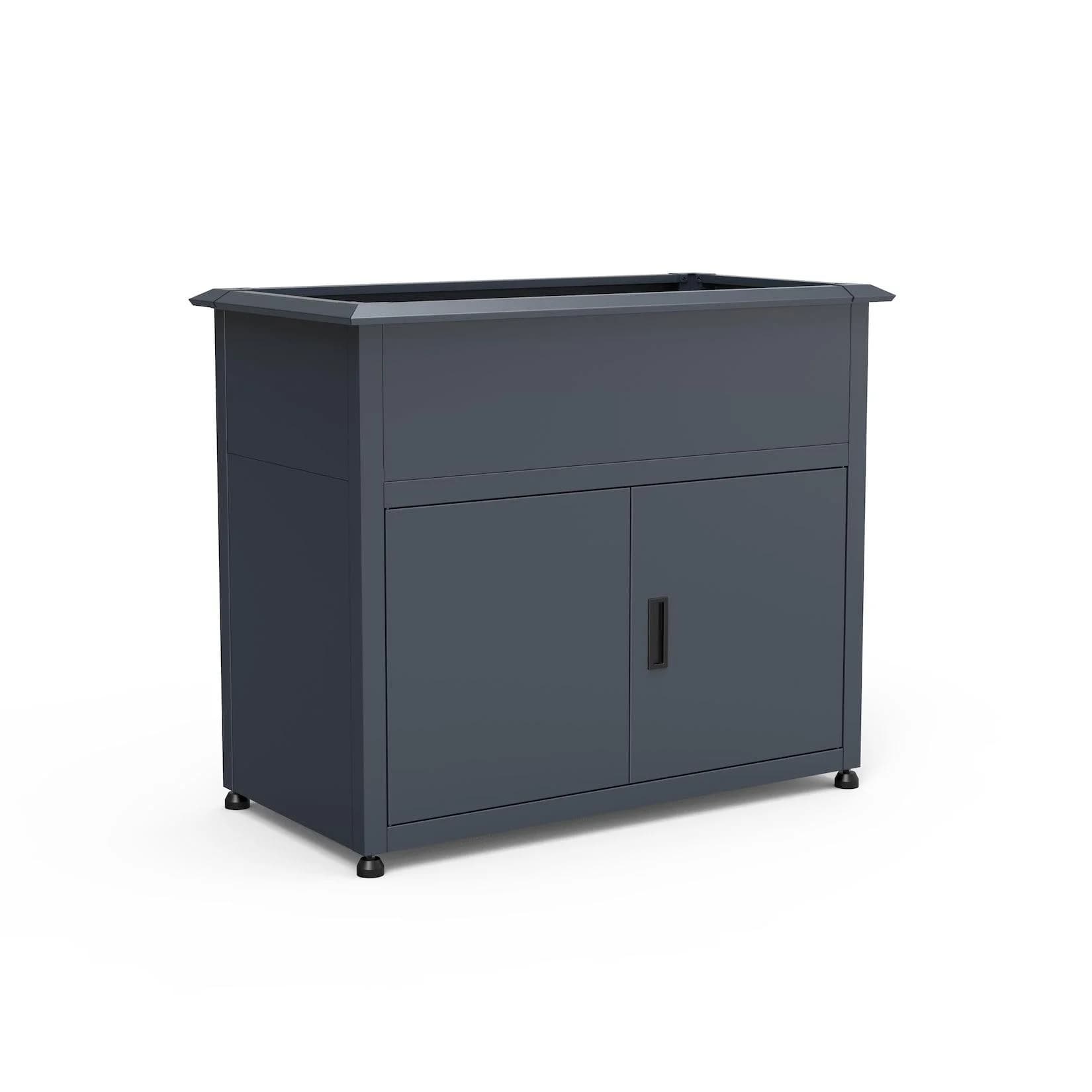 Westmann Metall Hochbeet Plexa mit Stauraum & Schneckenkante Anthrazit
