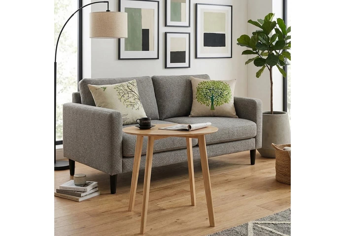 HOOZ Beistelltisch Bambus rund Natur Design Couchtisch
