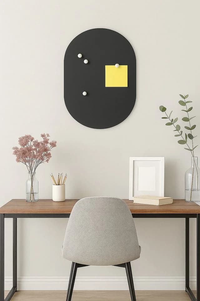 BEHE Interior Magnettafel Oval Rundbogen Stahl Pulverbeschichtet Schwarz