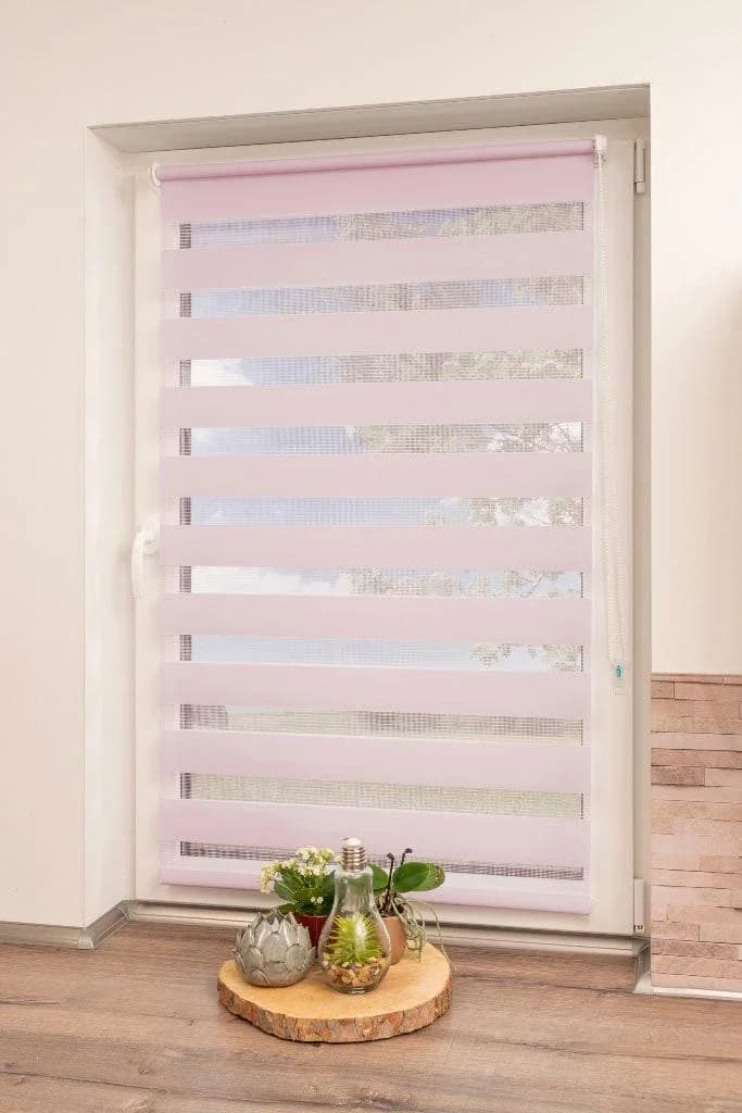 Doppelrollo Klemmfix 115x150 cm Polyester Pink K-Home