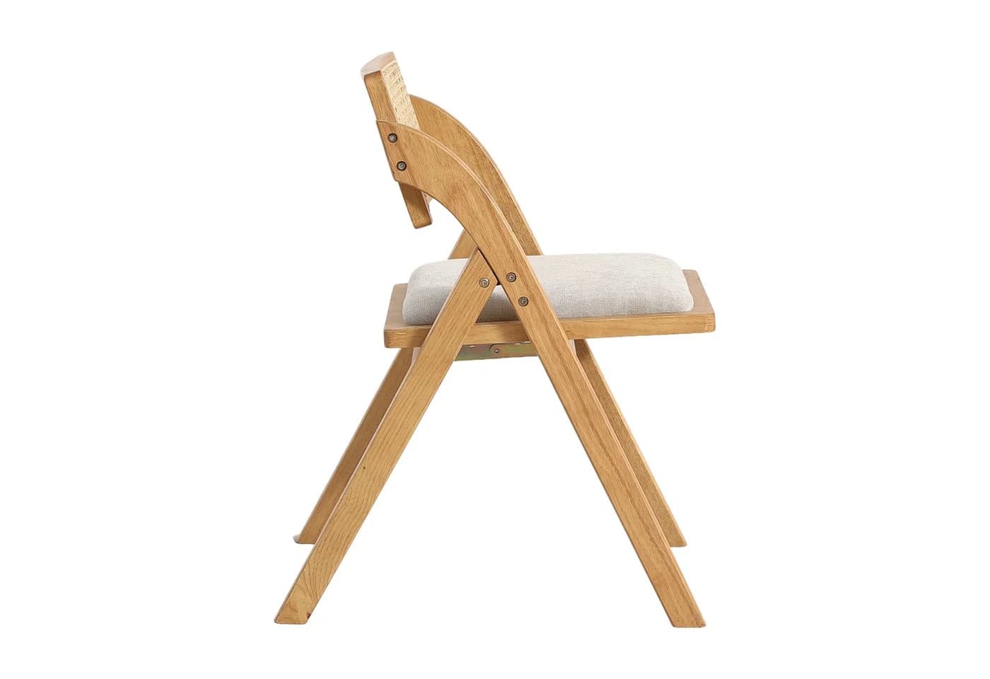 LIM HOME Klappstuhl TB000 Beige Massivholz Esche Rattan