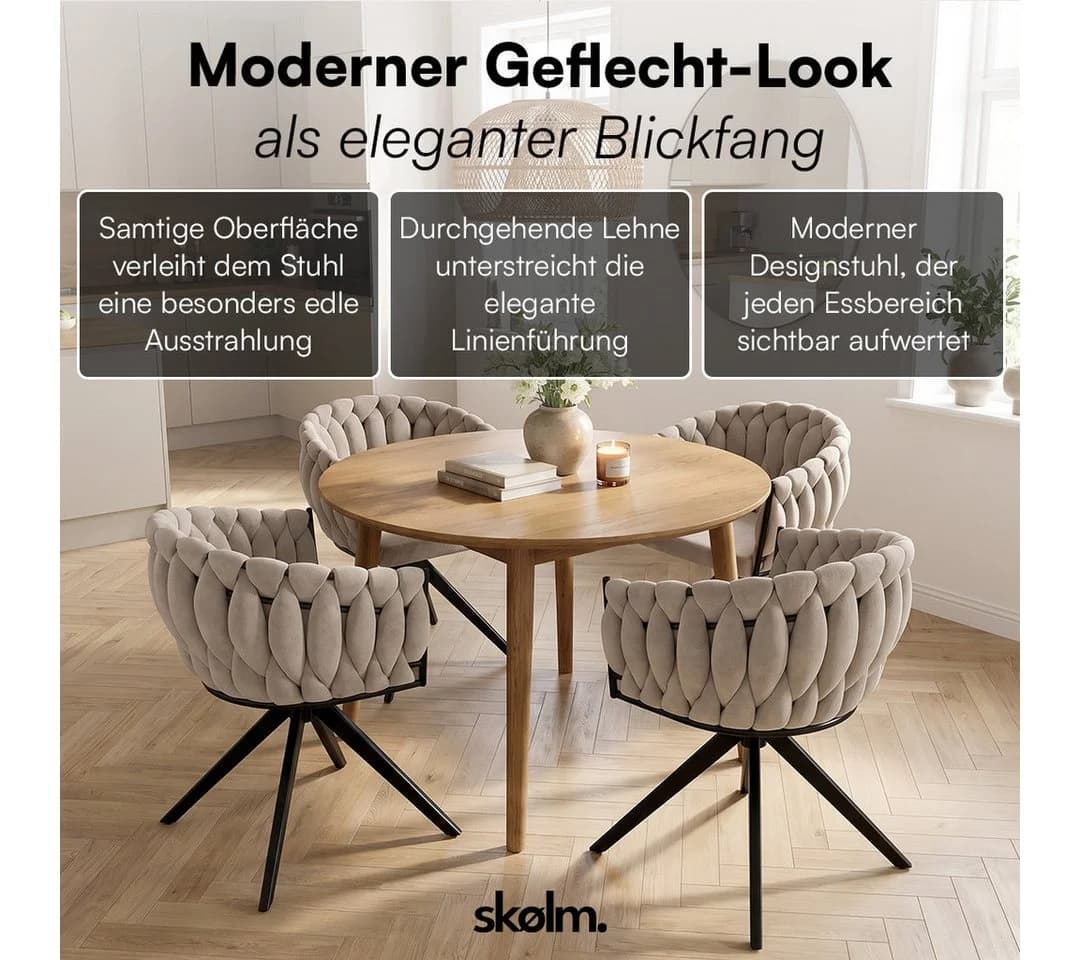 skølm Esszimmerstuhl Sudri Drehstuhl 4er Set Samt Macchiato