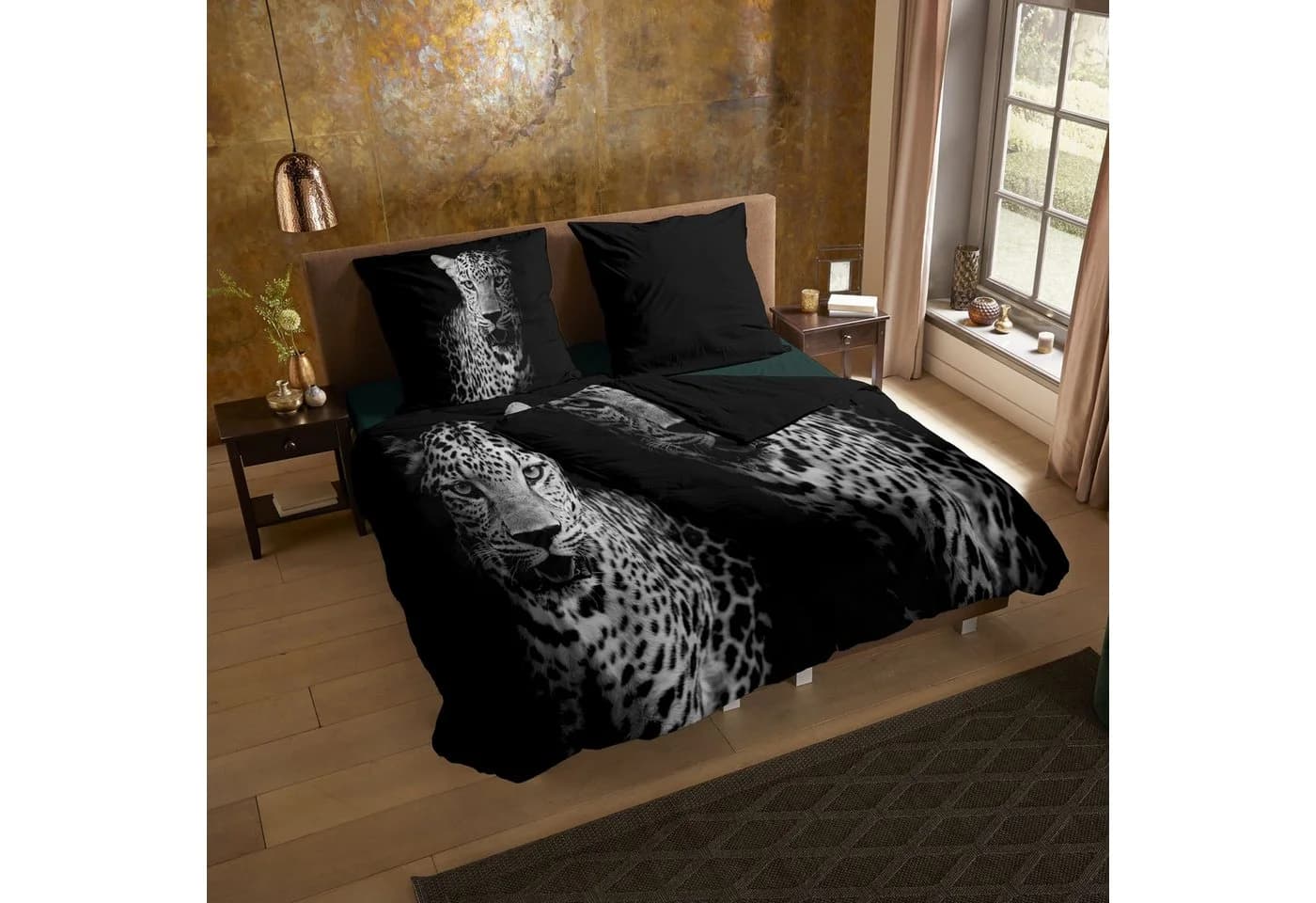 JACK Bettwäsche 135x200cm Leopard Black And White Microfaser 2-teilig