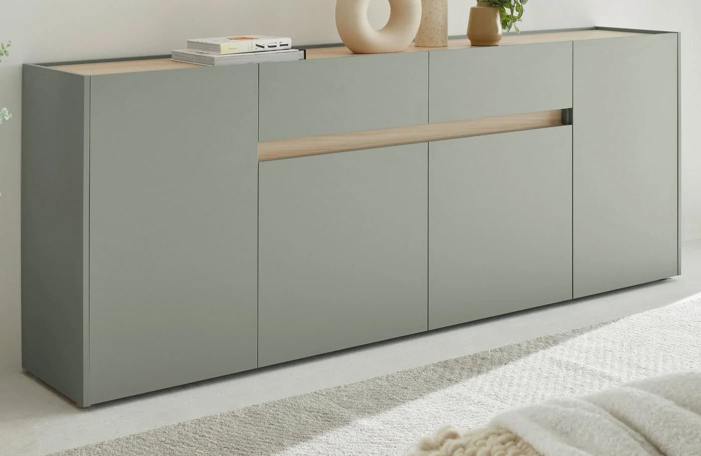 Furn.Design Sideboard Center - Modernes Sideboard Salbei Grün
