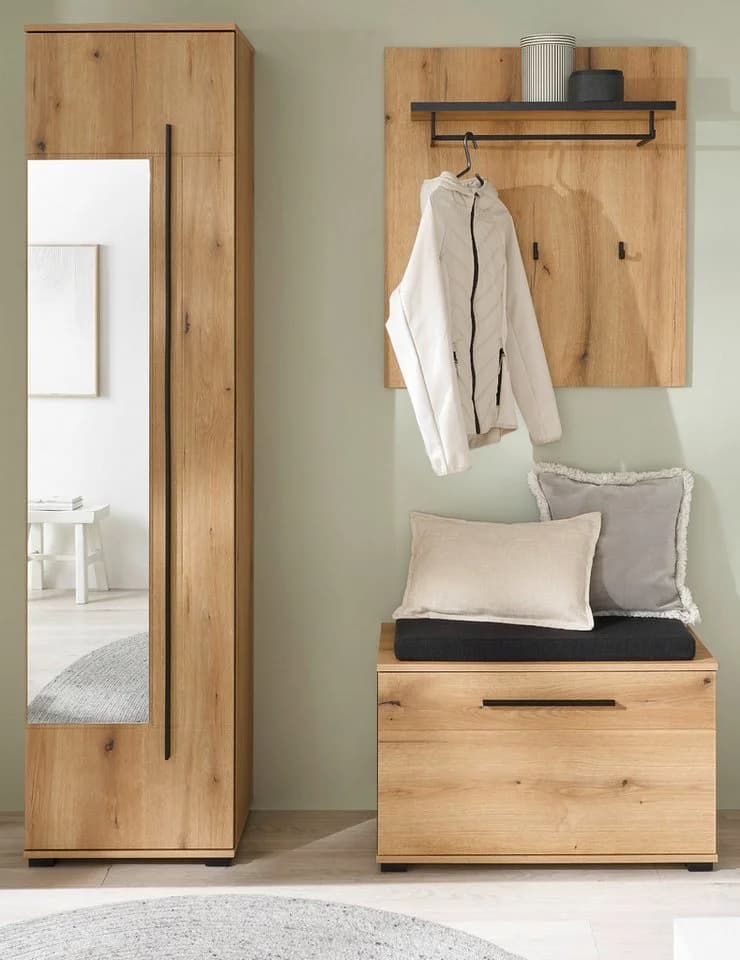 Furn.Design Garderoben-Set Design-D 4-teilig Evoke Eiche