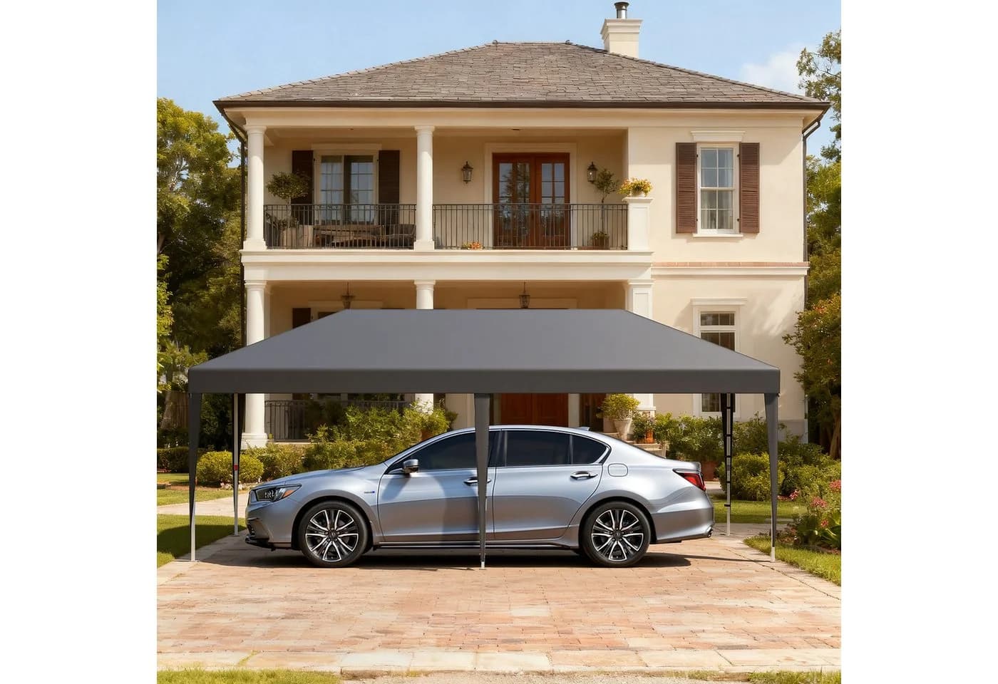 HOMALL Faltpavillon 3x6m Grau Wasserdicht Gartenzelt