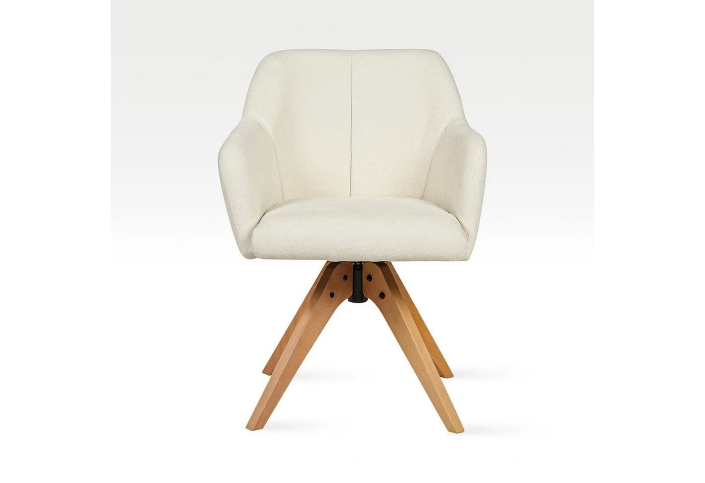 B&D home Polsterstuhl Daisy drehbar mit Armlehnen und Holzbeinen