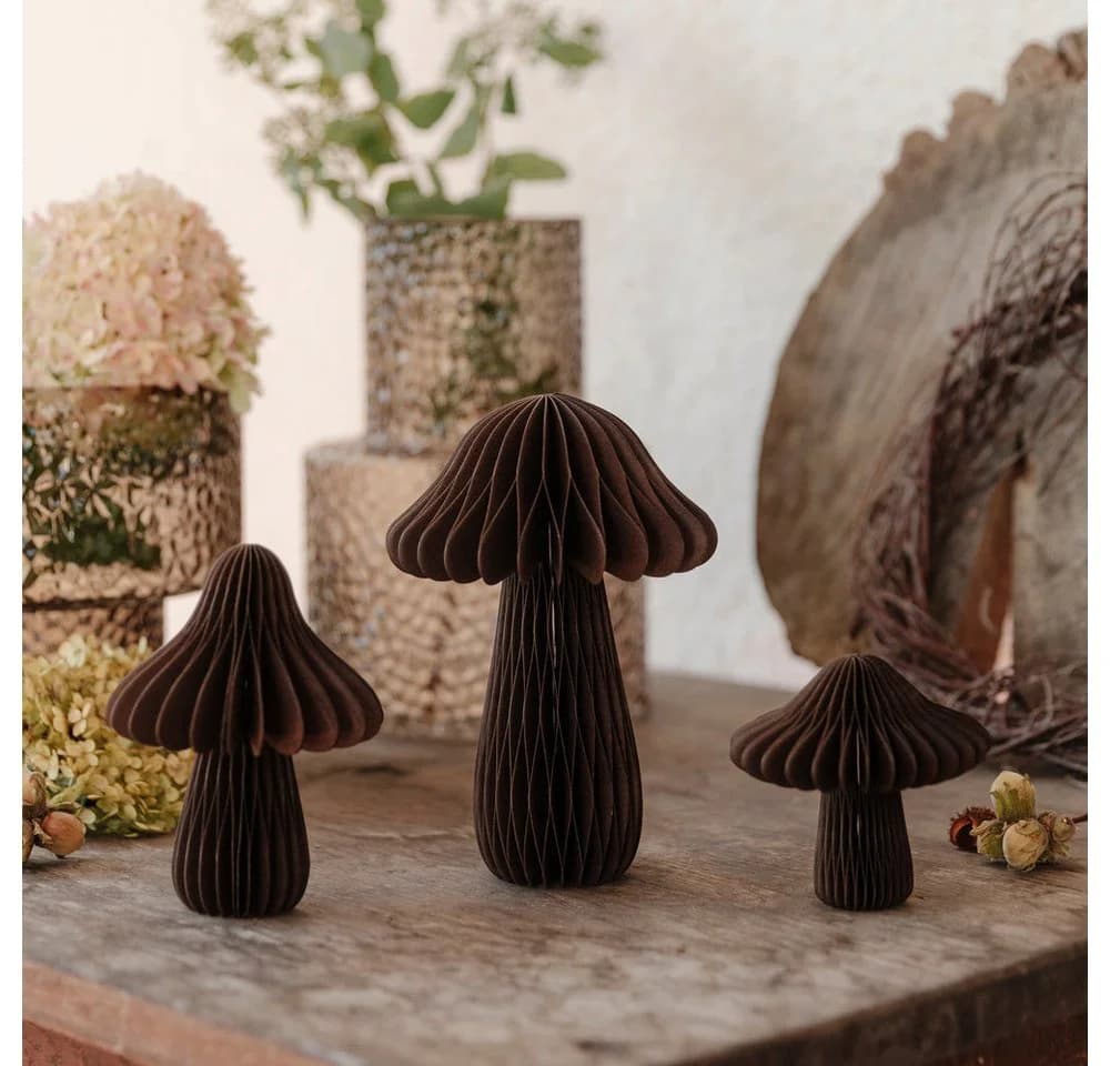 studio mkono Papierdeko Herbstdeko Pilz Dunkelbraun Honeycomb