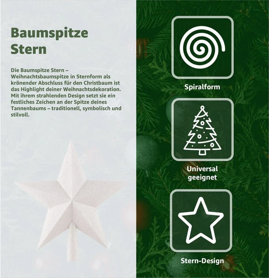 TK Gruppe Christbaumspitze für Weihnachtsbaum, wiederverwendbar