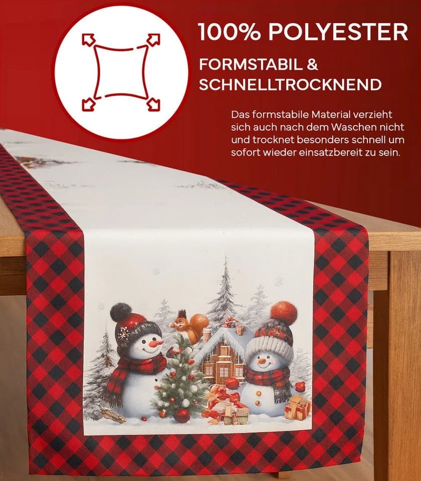 texpot Tischdecke Tischläufer Schneemänner Tischtuch