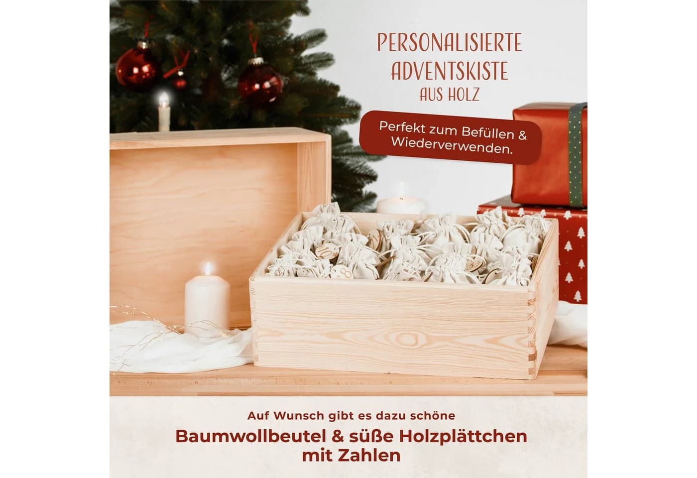 Amari befüllbarer Adventskalender Wandkalender 24 Fächer