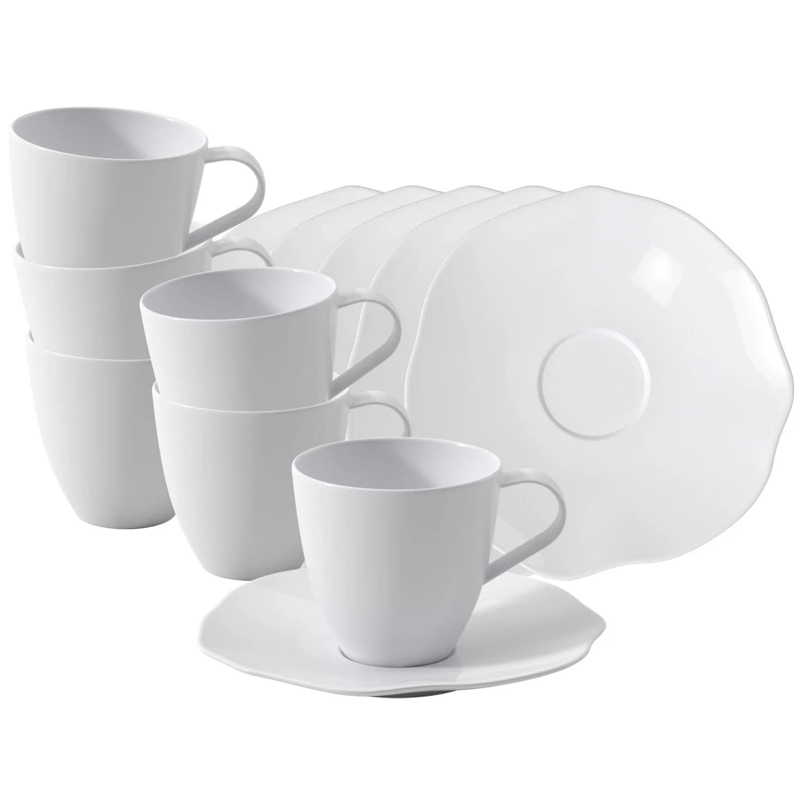 Villeroy & Boch PURA Kaffeetassen 6er Set Weiß Premium Bone Porzellan