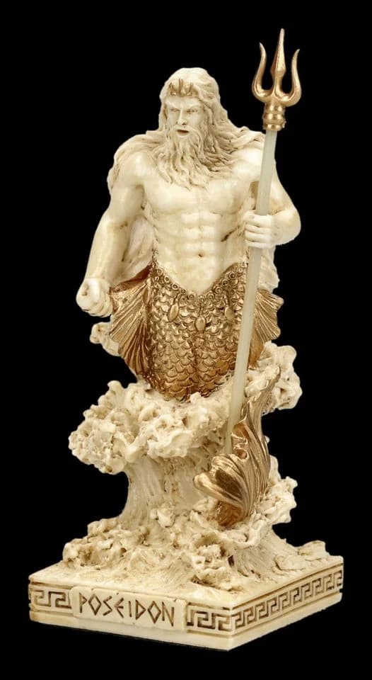 Poseidon Dekofigur Veronese Studio Collection Kunststein Handbemalt