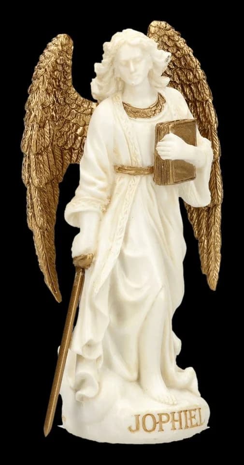 Figuren Shop GmbH Erzengel Jophiel Miniatur Figur Creme-Gold Kunststein