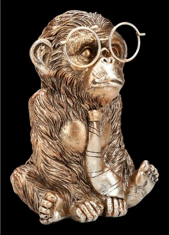 Figuren Shop GmbH Gentleman Affe Figur – Lustige Tier Statue mit Brille
