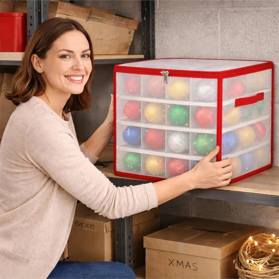 TK Gruppe Christbaumschmuck XXL Aufbewahrungstasche Box Weihnachtskugeln