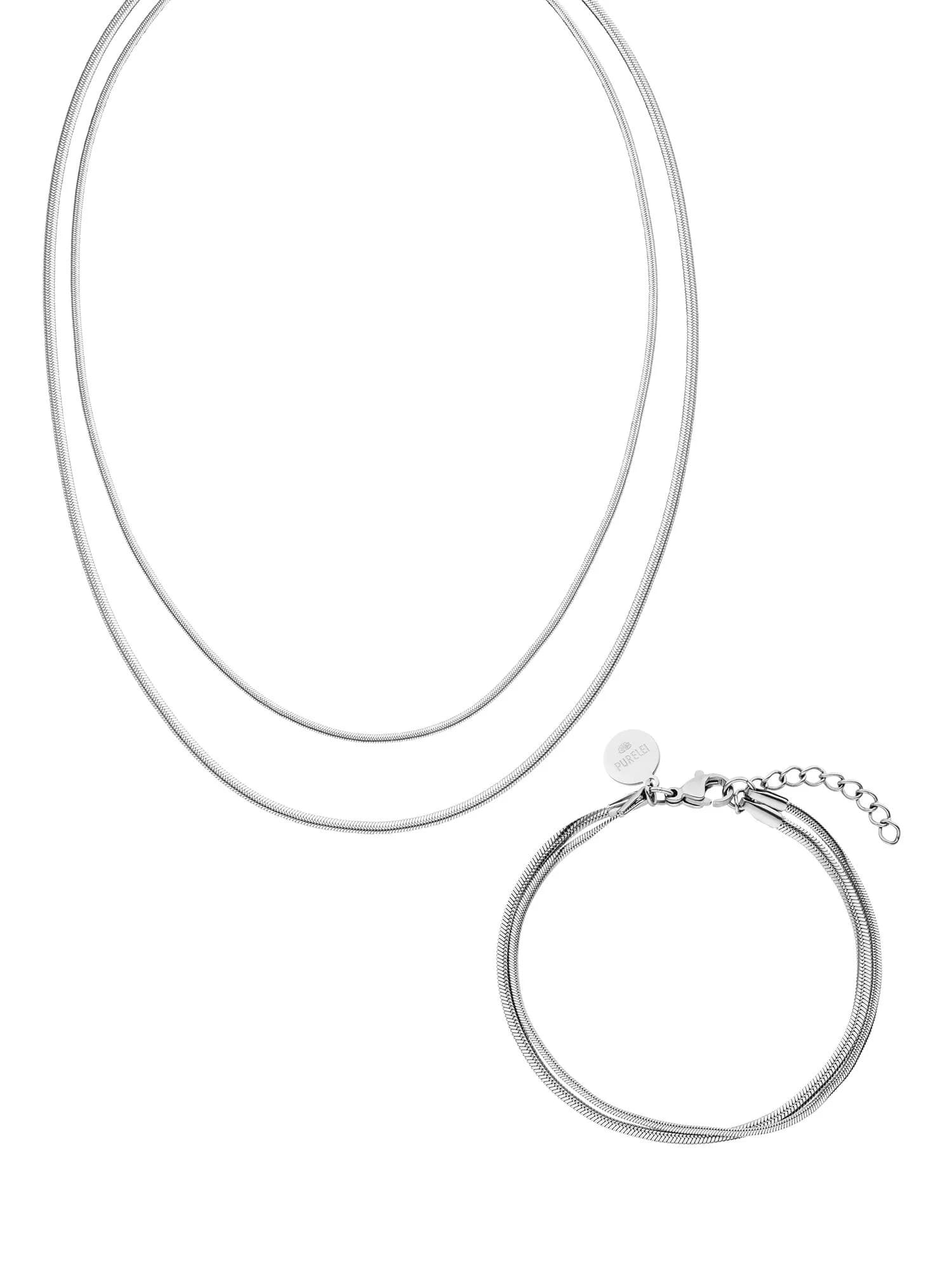 PURELEI Two Layers Set Schmuckset Edelstahl
