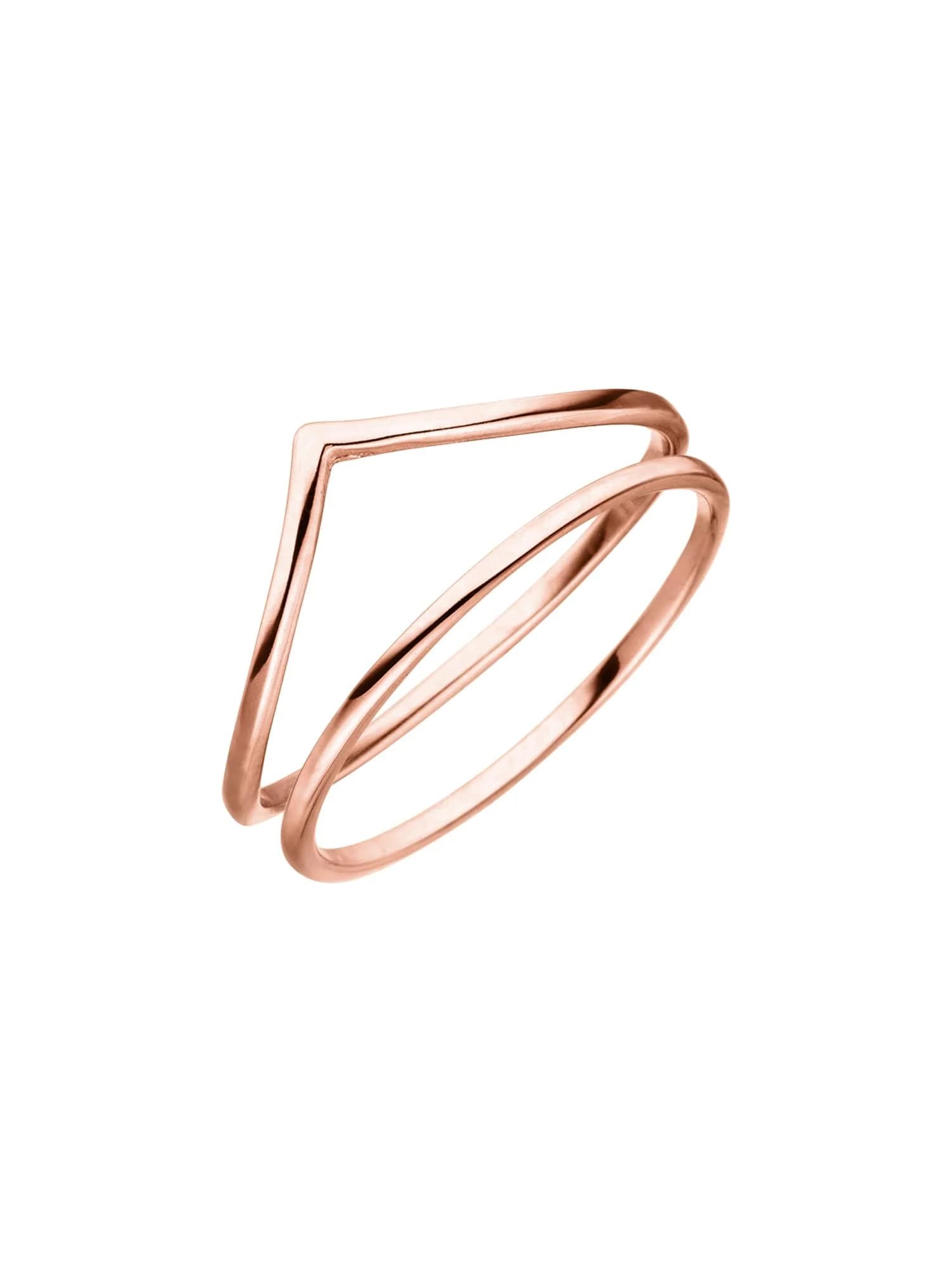 PURELEI Minimal Muse Set Ring-Stacking Edelstahl Gold/Roségold