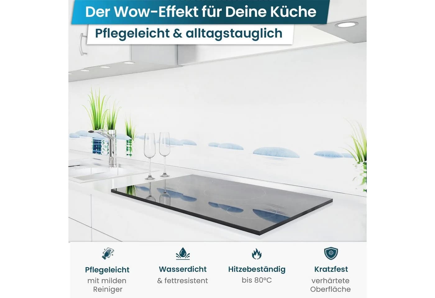 danario Küchenrückwand Folie selbstklebend Matt Spritzschutz Küche