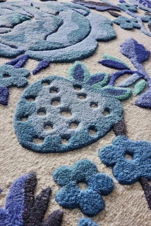 Ready Rugs Designteppich Unregelmäßig geformte botanische Sammlung Blau
