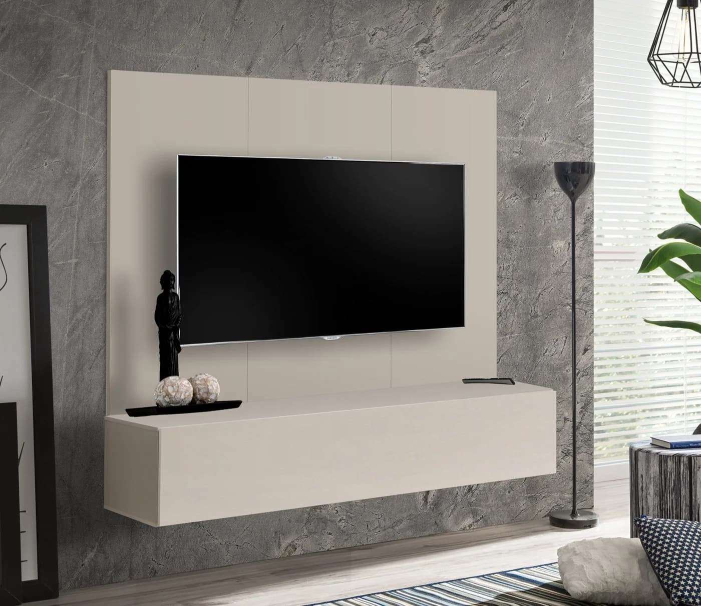 Inn.Furn Lowboard Set Option hängend mit Push-to-Open Kaschmir