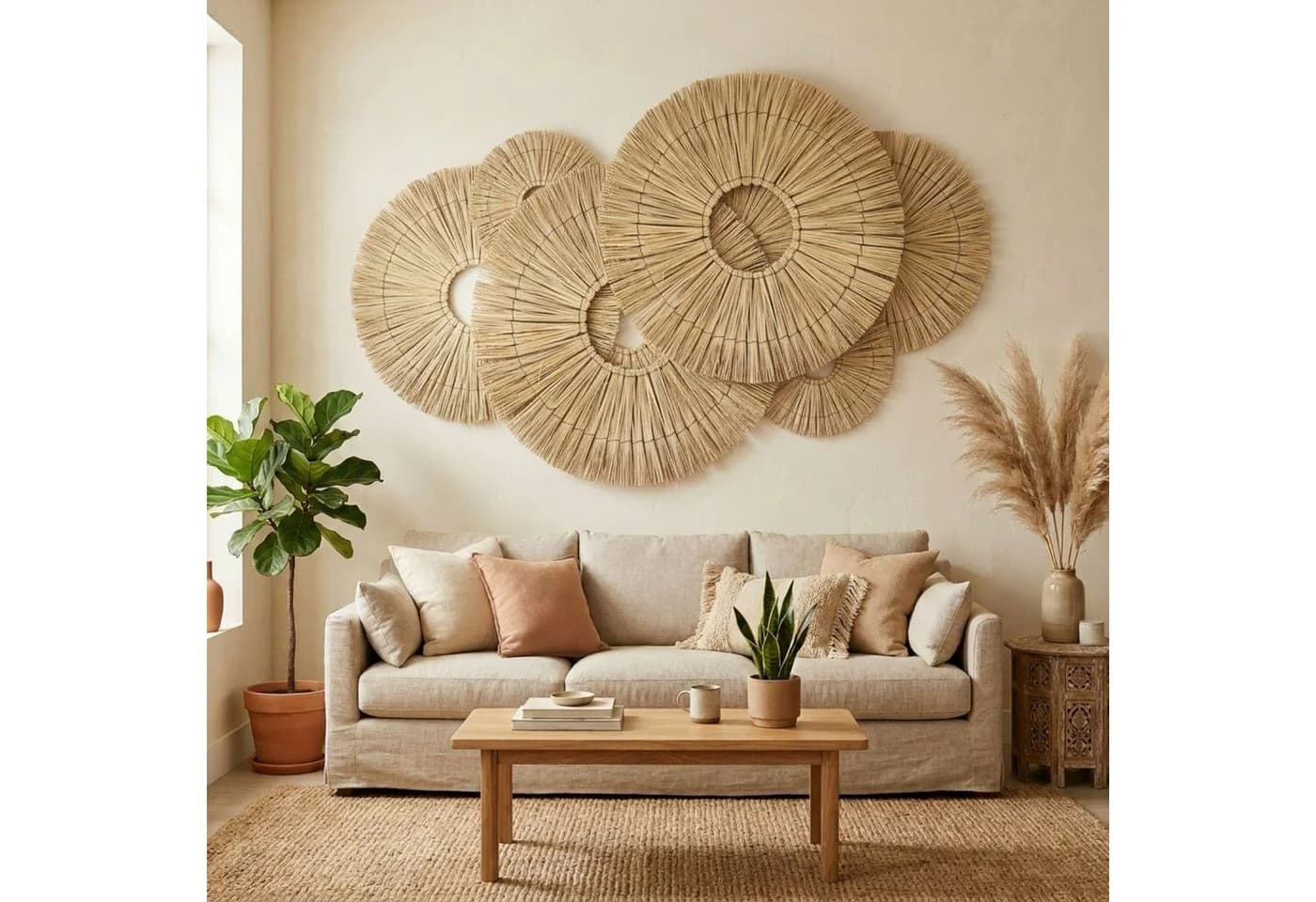Marrakesch Orient & Mediterran Interior Wanddeko 8er Set Rattan Boho