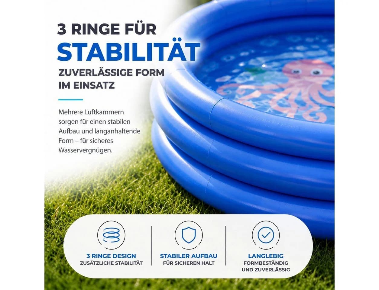 TK Gruppe Aufblasbarer Pool rund PVC Gartenpool