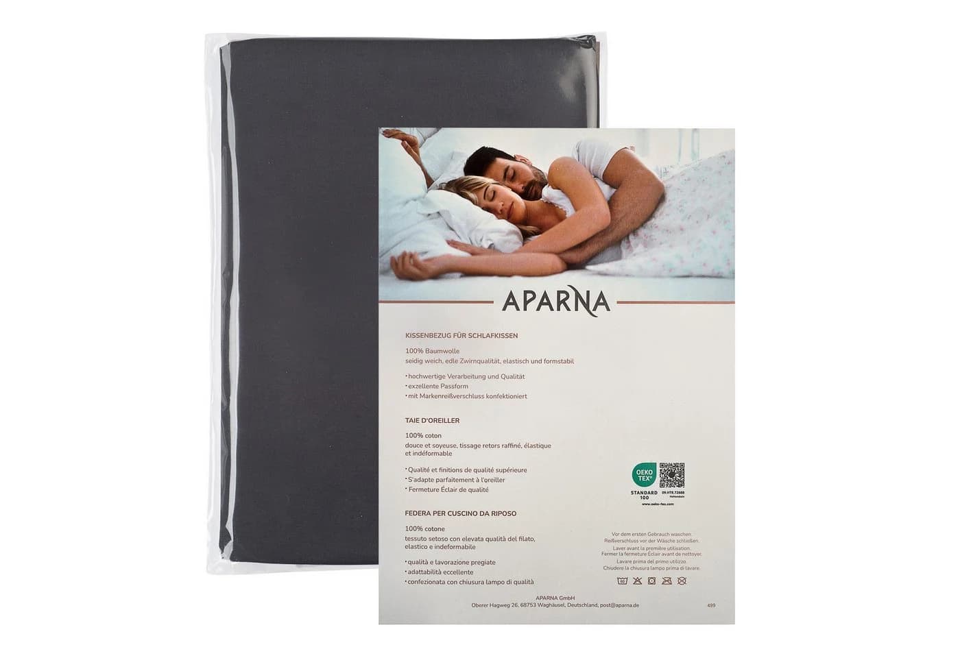APARNA Kissenbezug für Tempur Ombracio - Anthrazit 100% Baumwolle