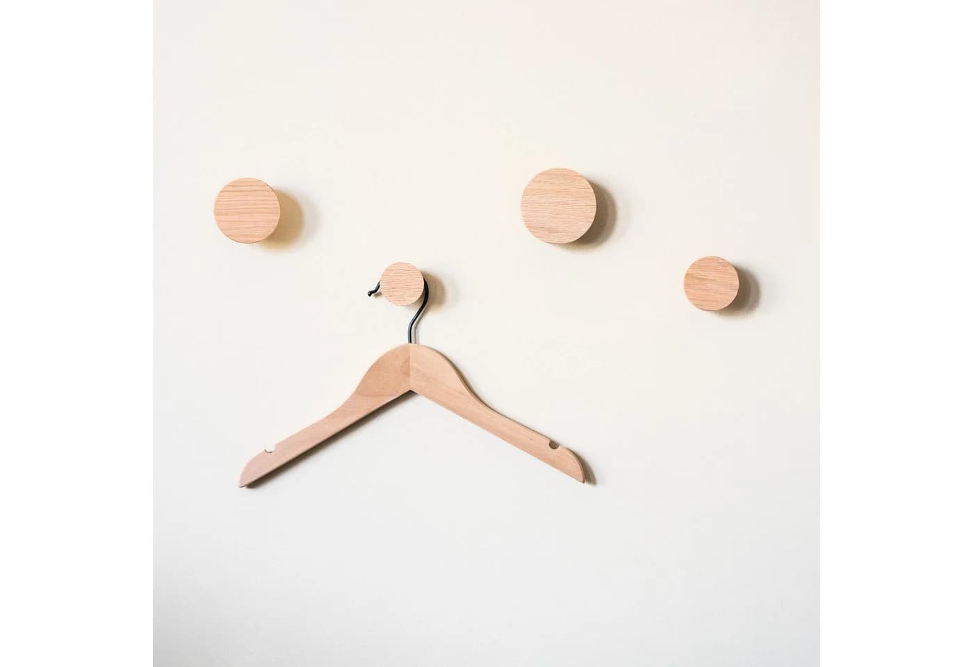 ScandiHooks Wandhaken 4-tlg. Unbehandeltes Eichen-Massivholz Skandinavisch