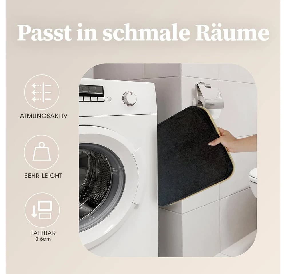 HENNEZ Aufbewahrungskorb 40L Faltbar Grau Bambusrahmen