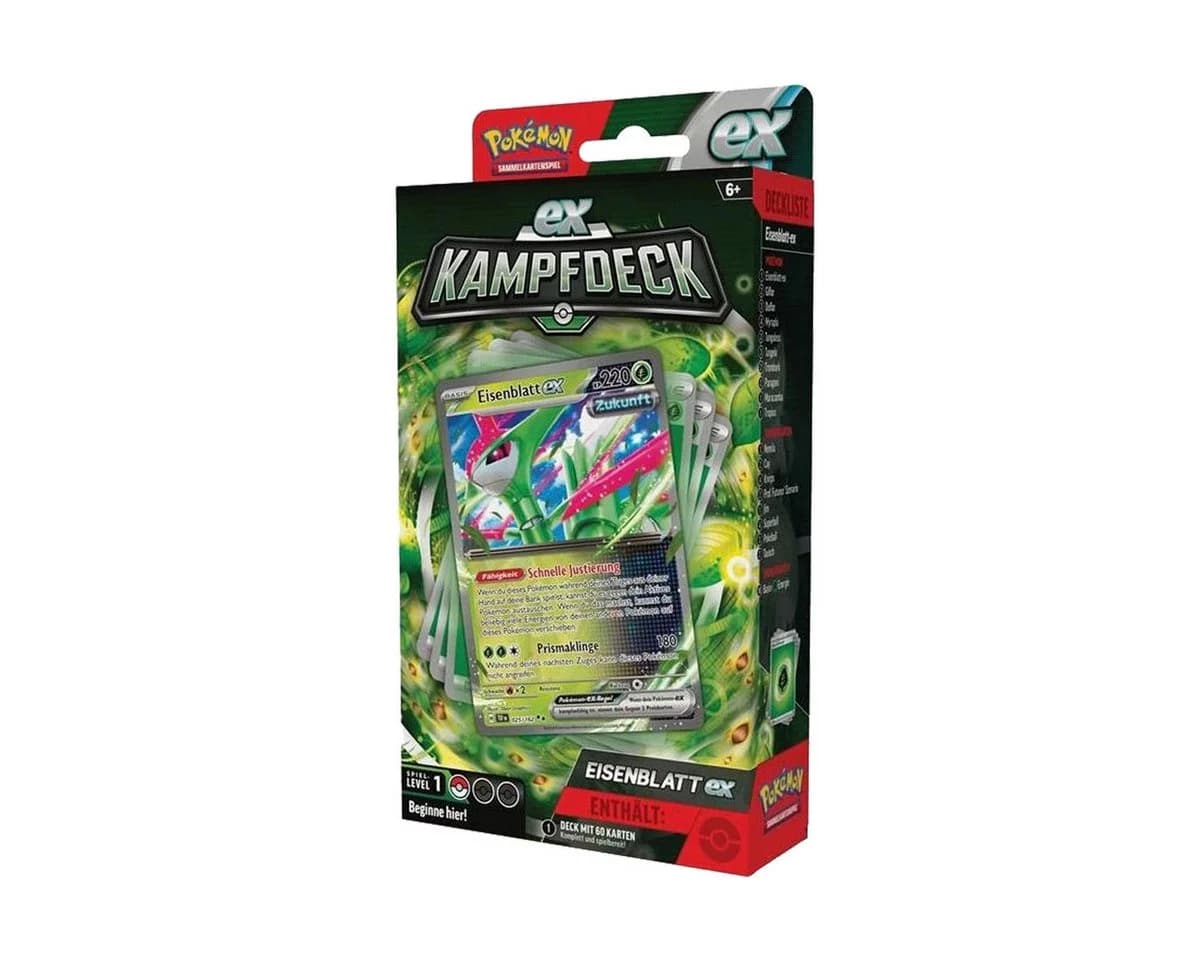 The Pokémon Company International Spiel Pokemon EX-Kampfdeck - Eisenblatt ex Deck - Deutsches Sammelkartenspiel