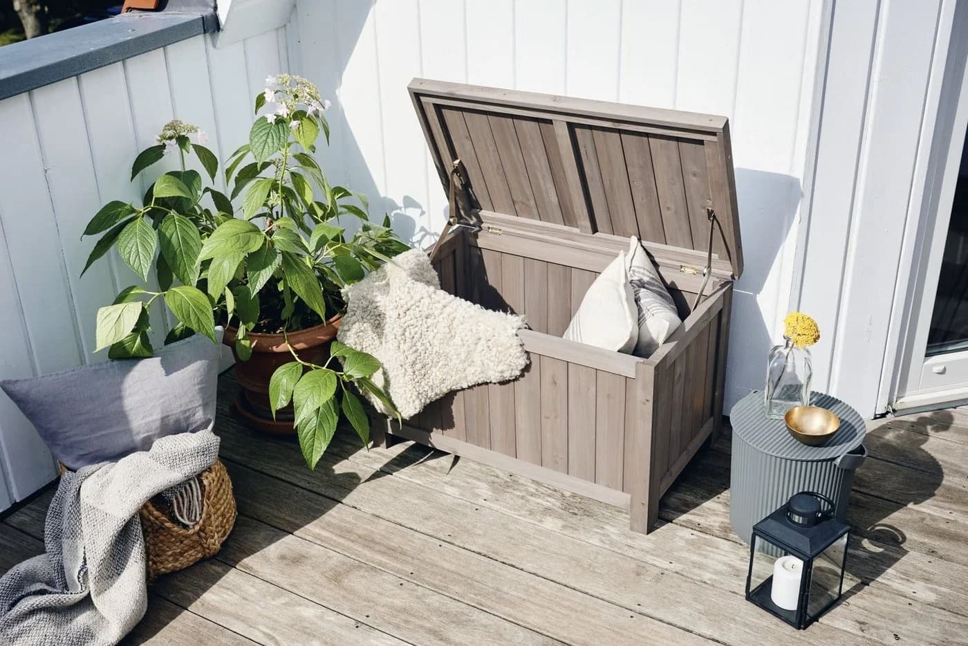BUTENKIST Gartenbox HENRIETTE Aufbewahrungsbox Holz für Balkon