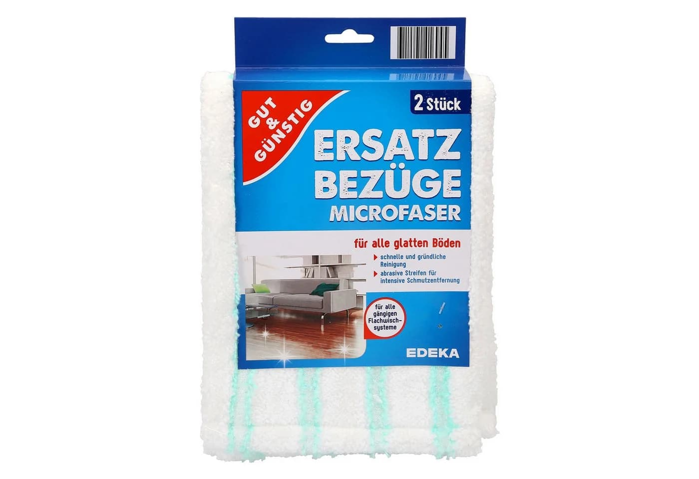 Gut & Günstig Ersatzbezüge Microfaser 42 cm 2er Set Wischbezug