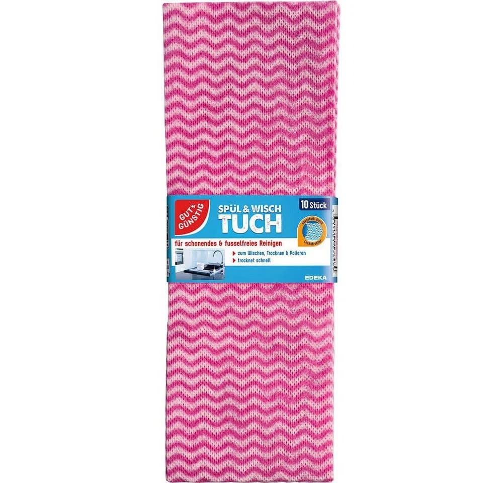 Gut & Günstig Spültuch 10-tlg. Rosa/Weiß 37x51cm