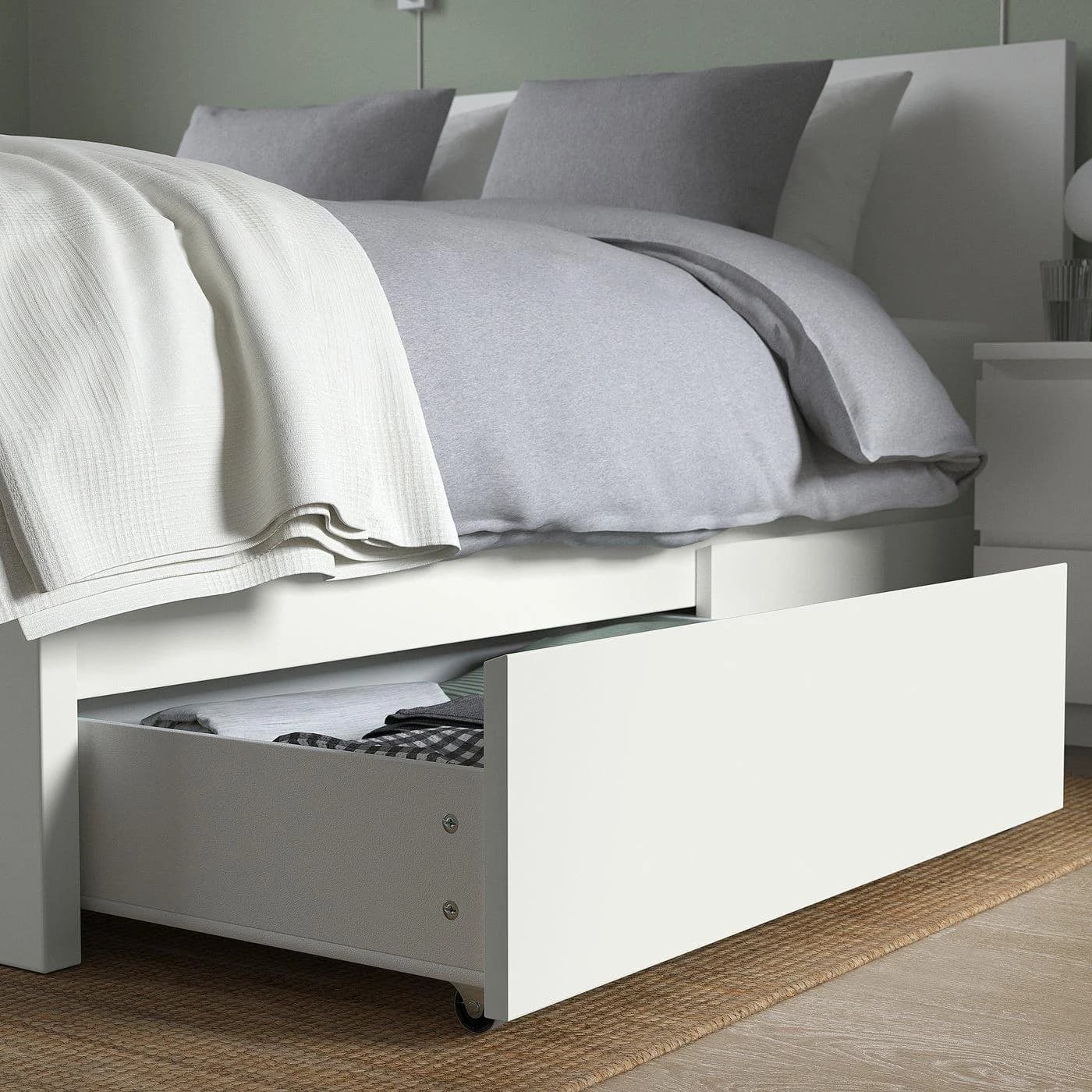 IKEA MALM Bettkasten hoch für Bettgestell Weiß