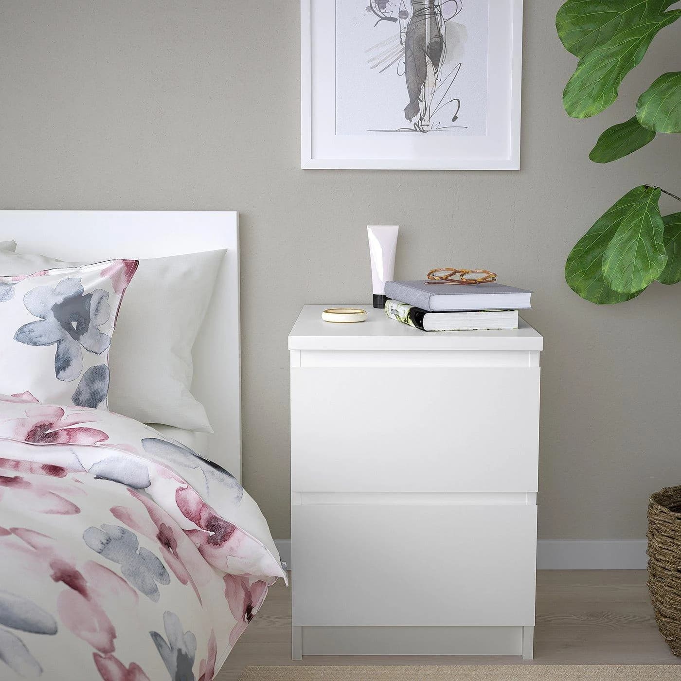 IKEA MALM Kommode mit 2 Schubladen Weiß