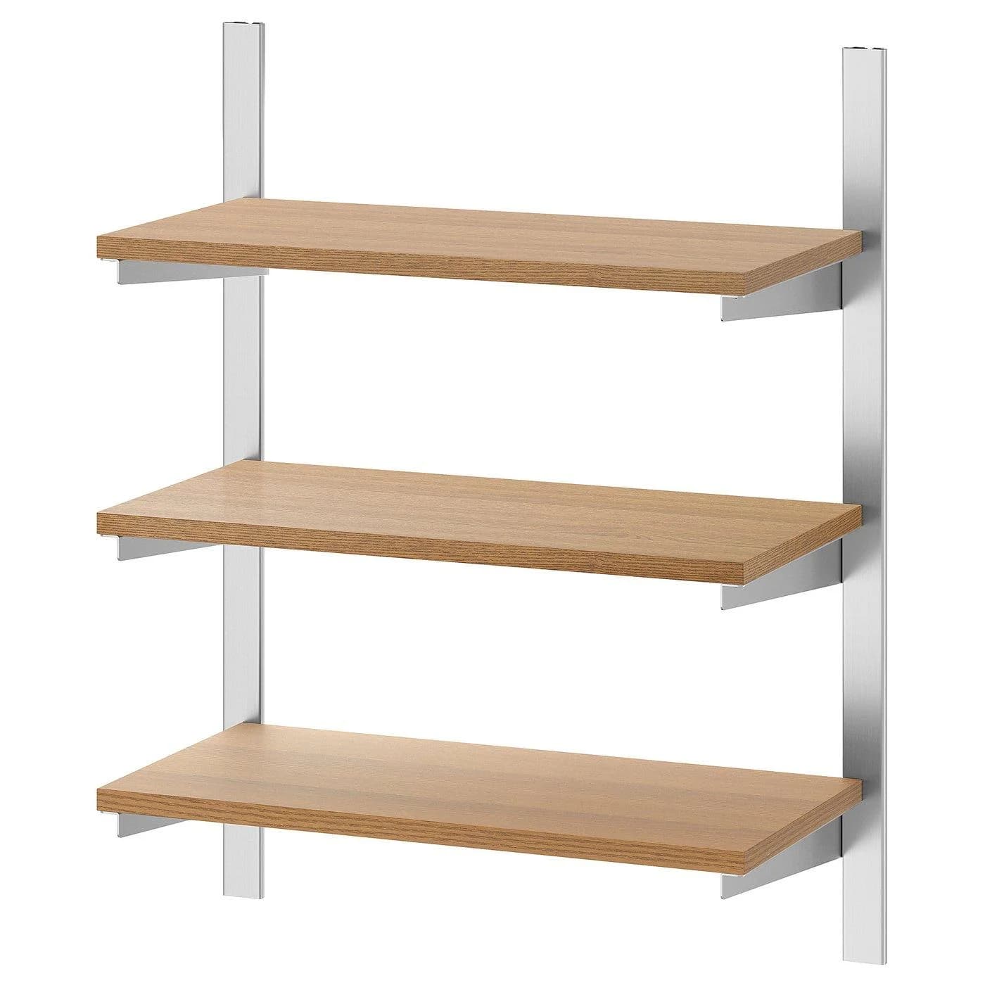 IKEA KUNGSFORS Aufhängeschiene Böden Edelstahl Esche Grau