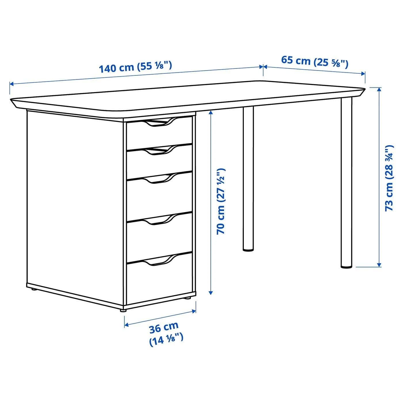 IKEA ANFALLARE / ALEX Schreibtisch Bambus Weiß