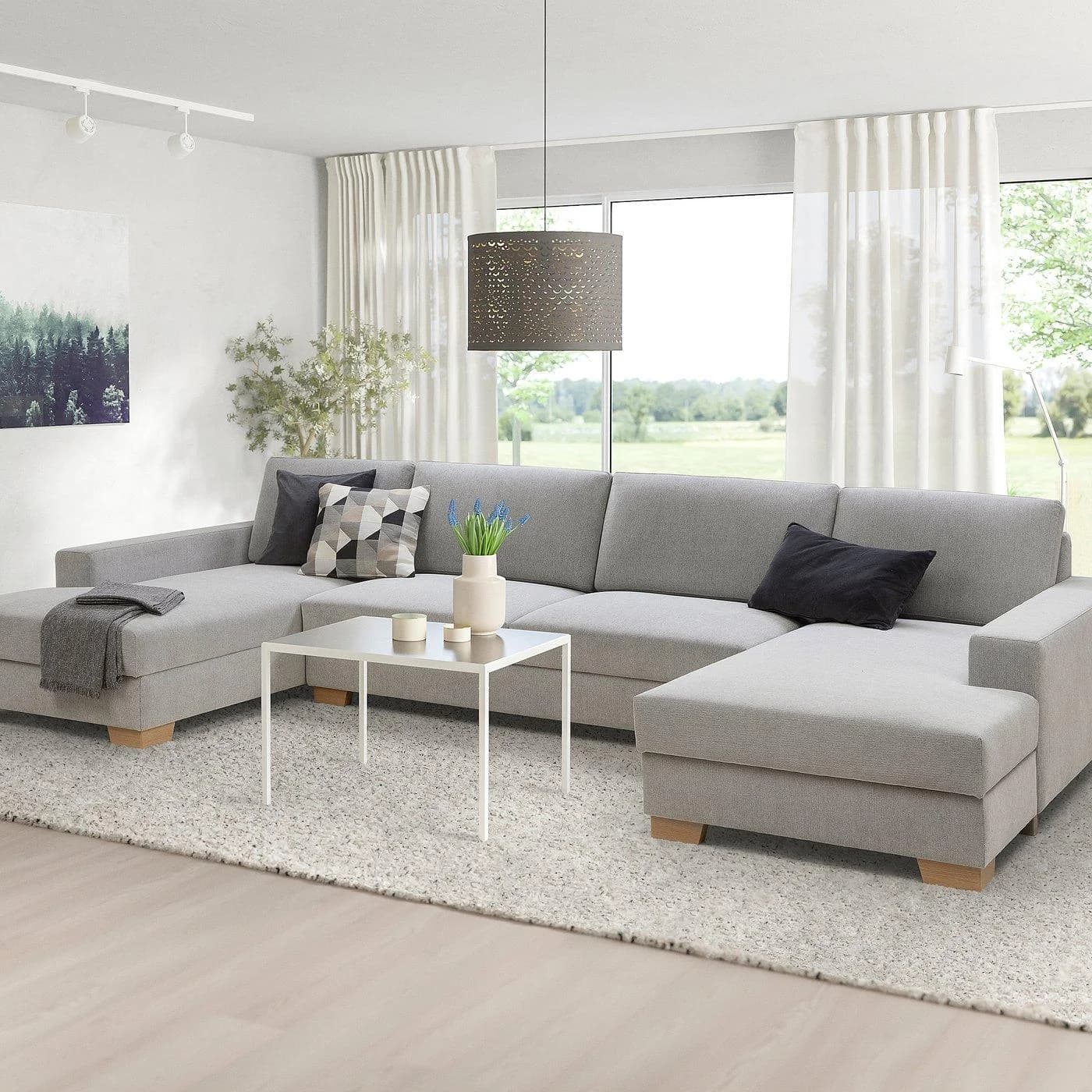 IKEA SÖRVALLEN 5er-Sofa Schwarz/Weiß Skandinavisch