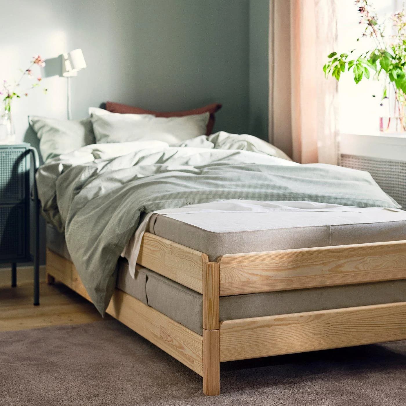 IKEA VANNAREID Taschenfederkernmatratze Beige
